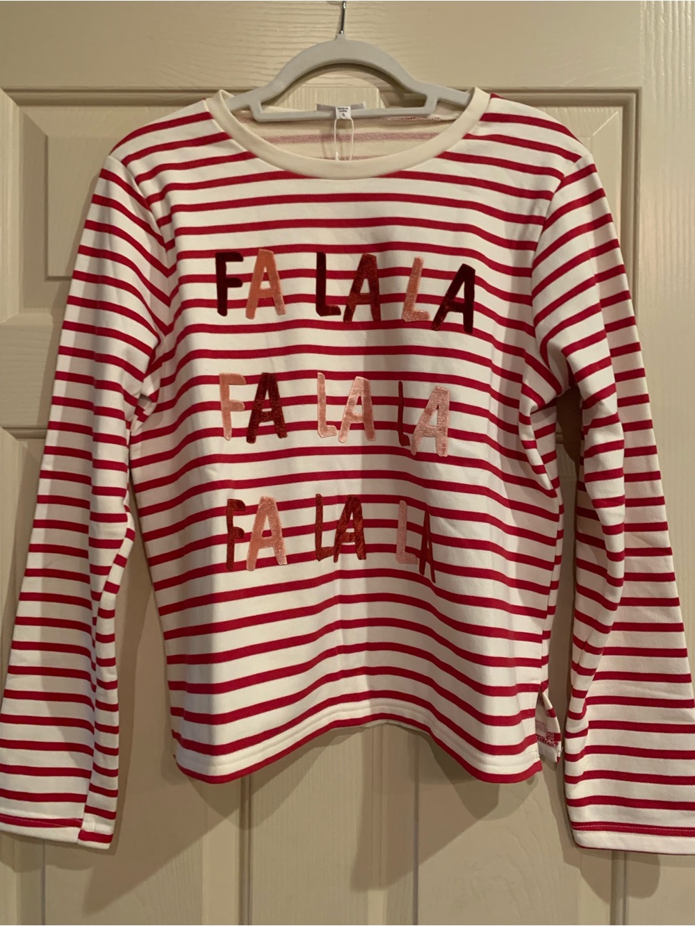 Women's Red & White Striped Holiday Tee
